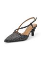 Slingback Tacón Medio Negro Mate Con Estampado Vizzano de Vizzano