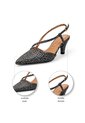 Slingback Tacón Medio Negro Mate Con Estampado Vizzano de Vizzano