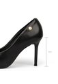 Stiletto Negro Tacón Alto Mate Con Puntera Dorada Vizzano de Vizzano