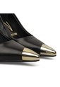 Stiletto Negro Tacón Alto Mate Con Puntera Dorada Vizzano de Vizzano
