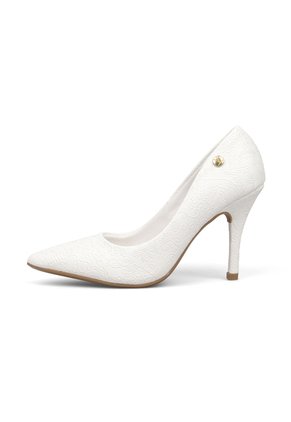 Stiletto Blanco Tacón Alto Con Grabado Floral Acabado Mate Vizzano