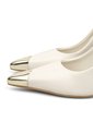Stiletto Blanco Tacón Alto Mate Con Puntera Dorada Vizzano de Vizzano