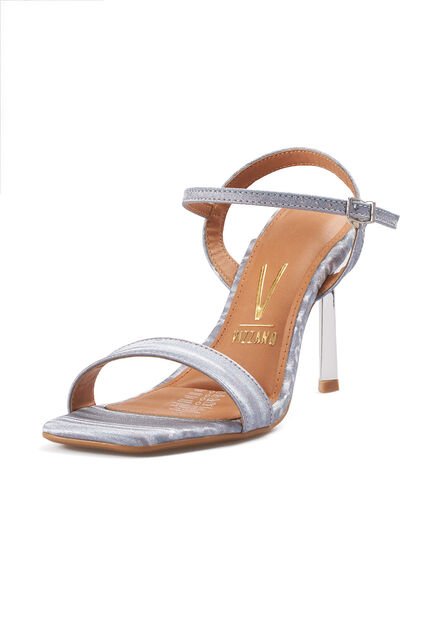 Sandalia Tacon Metalizado Plata Boreal Vizzano