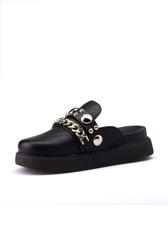Clog Negro Dorado Aplique Vizzano Vizzano