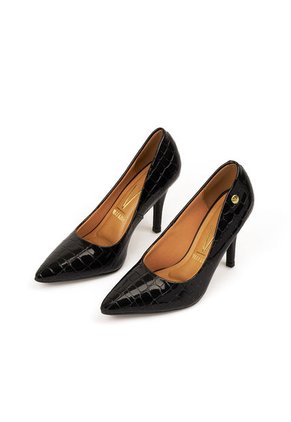 STILETTO VERNIZ CROCO NEGRO VIZZANO