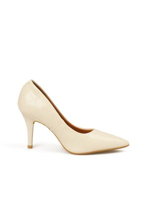 STILETTO VERNIZ CROCO MARFIL VIZZANO