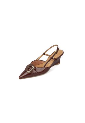 Tacon Alto Slingback Cuña-Corrido Rojo-Carmin Vizzano