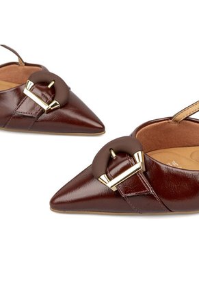 Tacon Alto Slingback Cuña-Corrido Rojo-Carmin Vizzano