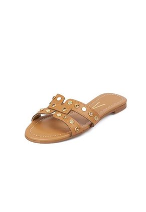 Sandalia Plana Camel -Cristal Vizzano
