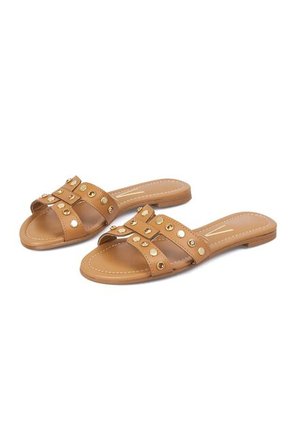 Sandalia Plana Camel -Cristal Vizzano