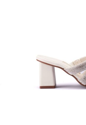 Sandalia Tacon Blanco Plata Vizzano