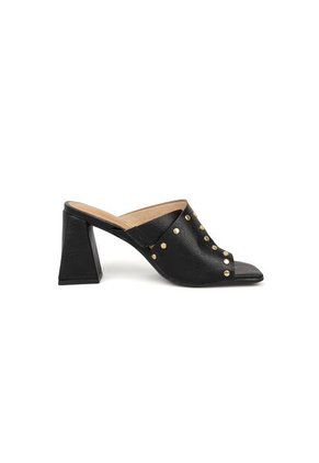 Sandalia Tacon Medio Negro Napa Vizzano