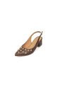 Tacon Bajo Cuadrado Slingback Canela-Café Vizzano de Vizzano