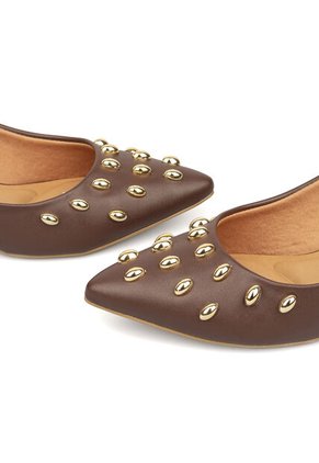 Tacon Bajo Cuadrado Slingback Canela-Café Vizzano
