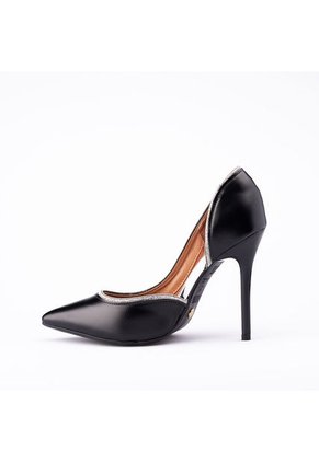 Stiletto Alto Negro Plata Vizzano