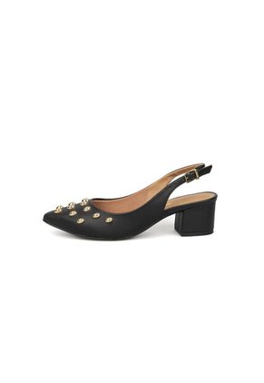 Tacon Bajo Cuadrado Slingback Negro Vizzano