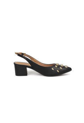 Tacon Bajo Cuadrado Slingback Negro Vizzano