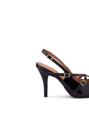 Tacón Alto Dorado Negro Vizzano