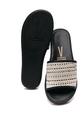 Sandalia Plana Beige-Negro Vizzano