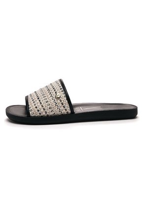 Sandalia Plana Beige-Negro Vizzano