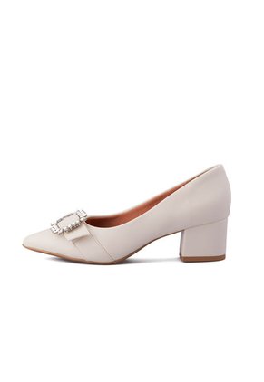 Tacón Medio Blanco Plateado Vizzano