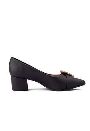 Tacón Medio Negro Dorado Vizzano