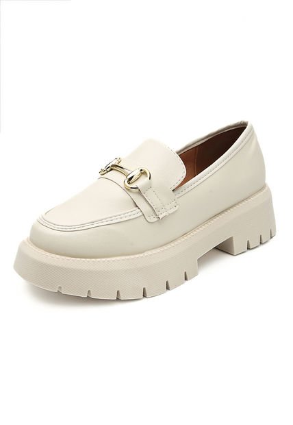 Mocasín Chunky Blanco-Dorado Vizzano