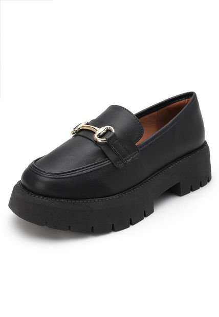Mocasín Chunky Negro-Dorado Vizzano