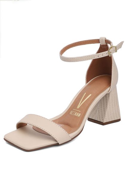 Sandalia Tacón Beige Vizzano