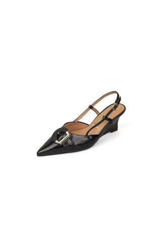 Tacon Alto Slingback Cuña-Corrido Negro Vizzano Vizzano