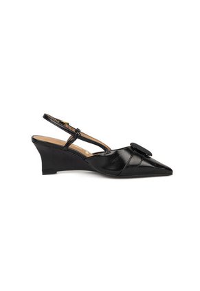 Tacon Alto Slingback Cuña-Corrido Negro Vizzano