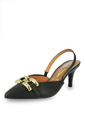 Tacón Medio Negro - Dorado Vizzano