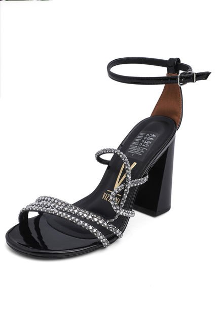 Sandalia Tacón Negro-Multicolor Vizzano