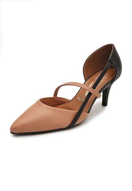 Tacón Alto Nude-Negro Vizzano