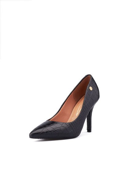 Tacón Alto Negro-Croco Napa Vizzano
