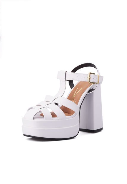 Sandalia Plataforma Tacón Blanco Vizzano