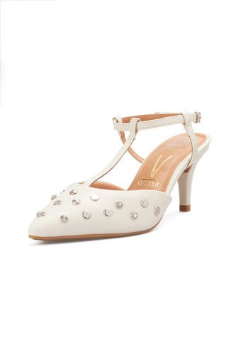 Tacón Medio Marfil-Plata Vizzano Vizzano