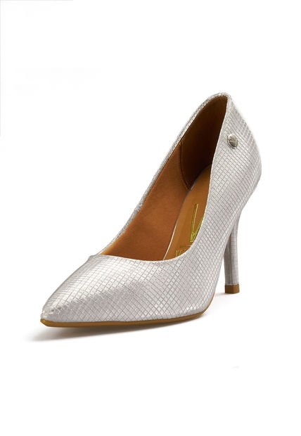 Stiletto Alto Metalizado Napa Plata Vizzano