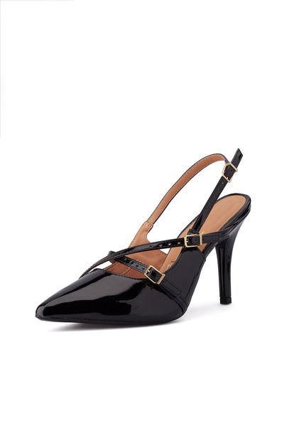 Tacón Alto Dorado Negro Vizzano