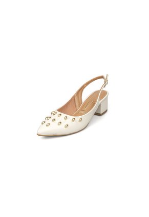 Tacon Bajo Cuadrado Slingback Mafil Dorado Vizzano