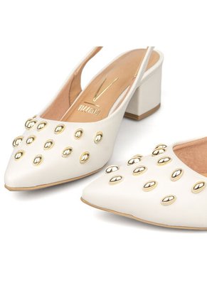 Tacon Bajo Cuadrado Slingback Mafil Dorado Vizzano