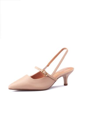 Tacón Medio Dorado Beige Vizzano