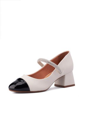 Tacon Bajo Blanco Negro Plata Vizzano