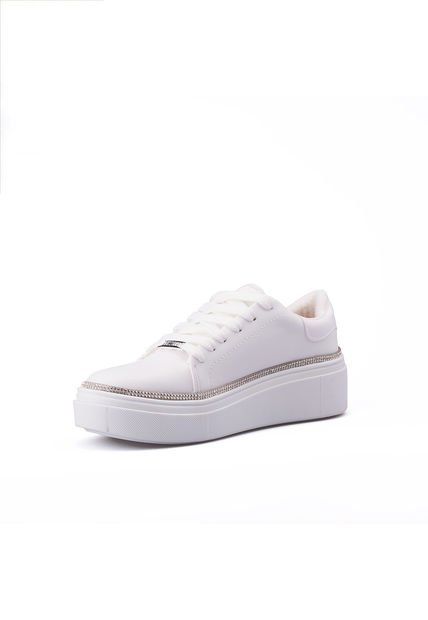 Tenis Lifestyle Blanco Plateado Vizzano