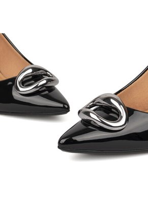 Tacon Stiletto Medio Verniz Negro Vizzano