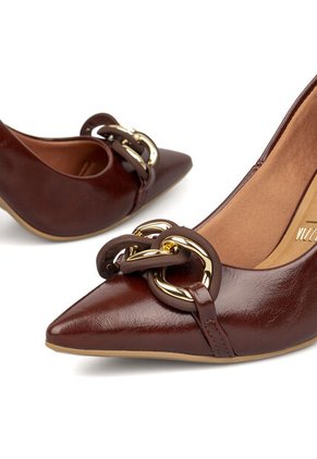 Tacon Stiletto Alto Rojo-Carmin Dorado Vizzano