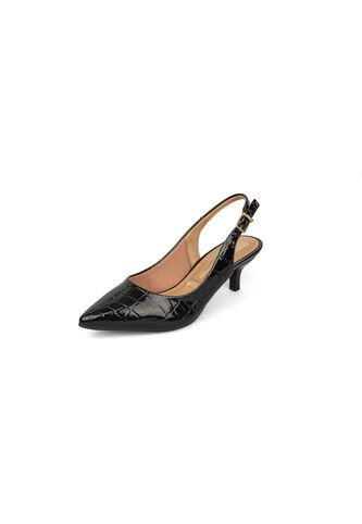 Tacon Bajo Slingback Croco Negro Vizzano Vizzano