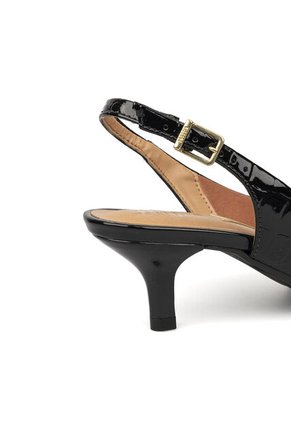 Tacon Bajo Slingback Croco Negro Vizzano
