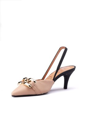 Tacón Medio Negro Beige-Dorado Vizzano