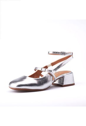 Tacón Bajo Plata Vizzano